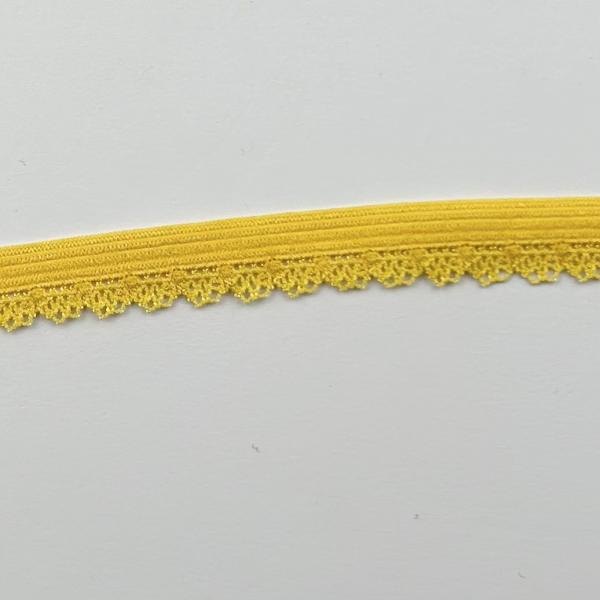 Elastische Spitze Blumenkante gelb 11mm
